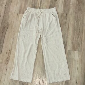 Wide Leg Lenin Pants Beige